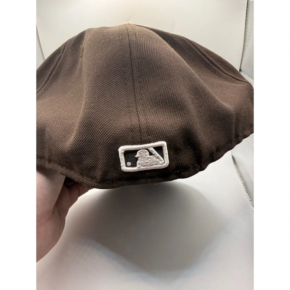 New Era 59FIFTY New York Yankees Fitted Hat Brown Wool Size 7 7/8 MLB Cap